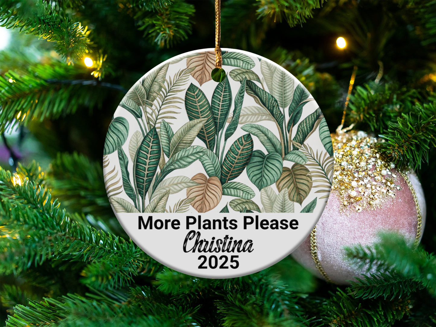 More Plants Please Custom Christmas Ornament product type