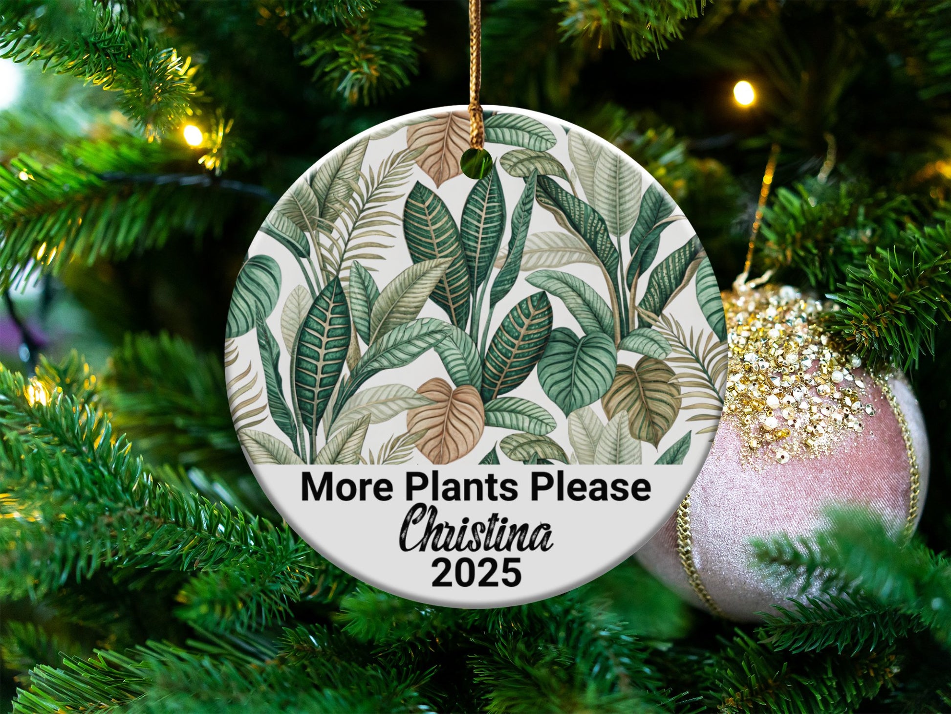 More Plants Please Custom Christmas Ornament product type