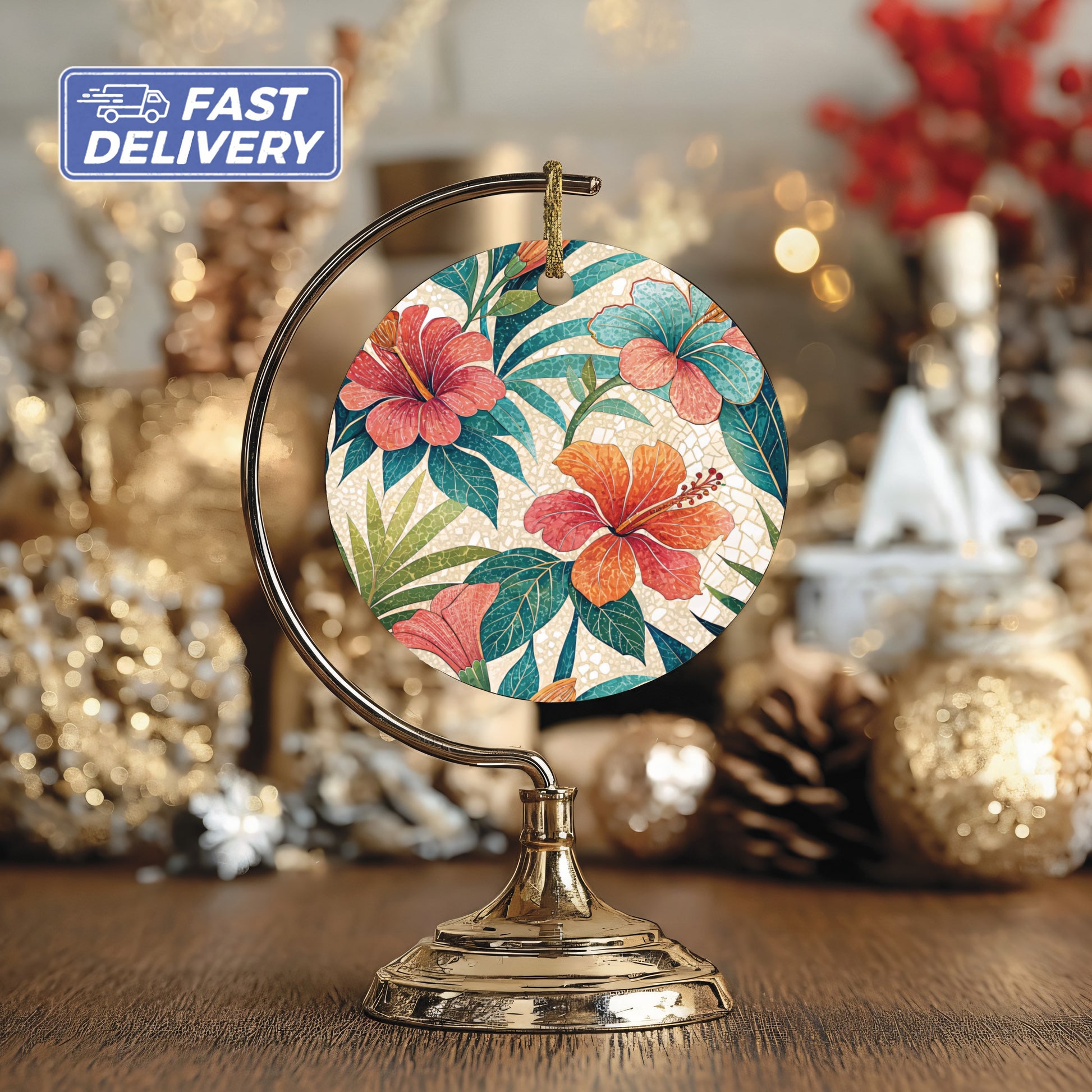 Vibrant Floral Pattern Fast Delivery Decorative Ornament