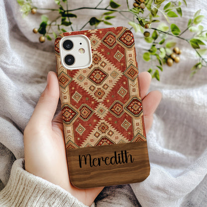 Personalized Geometric Pattern Phone Case with Name