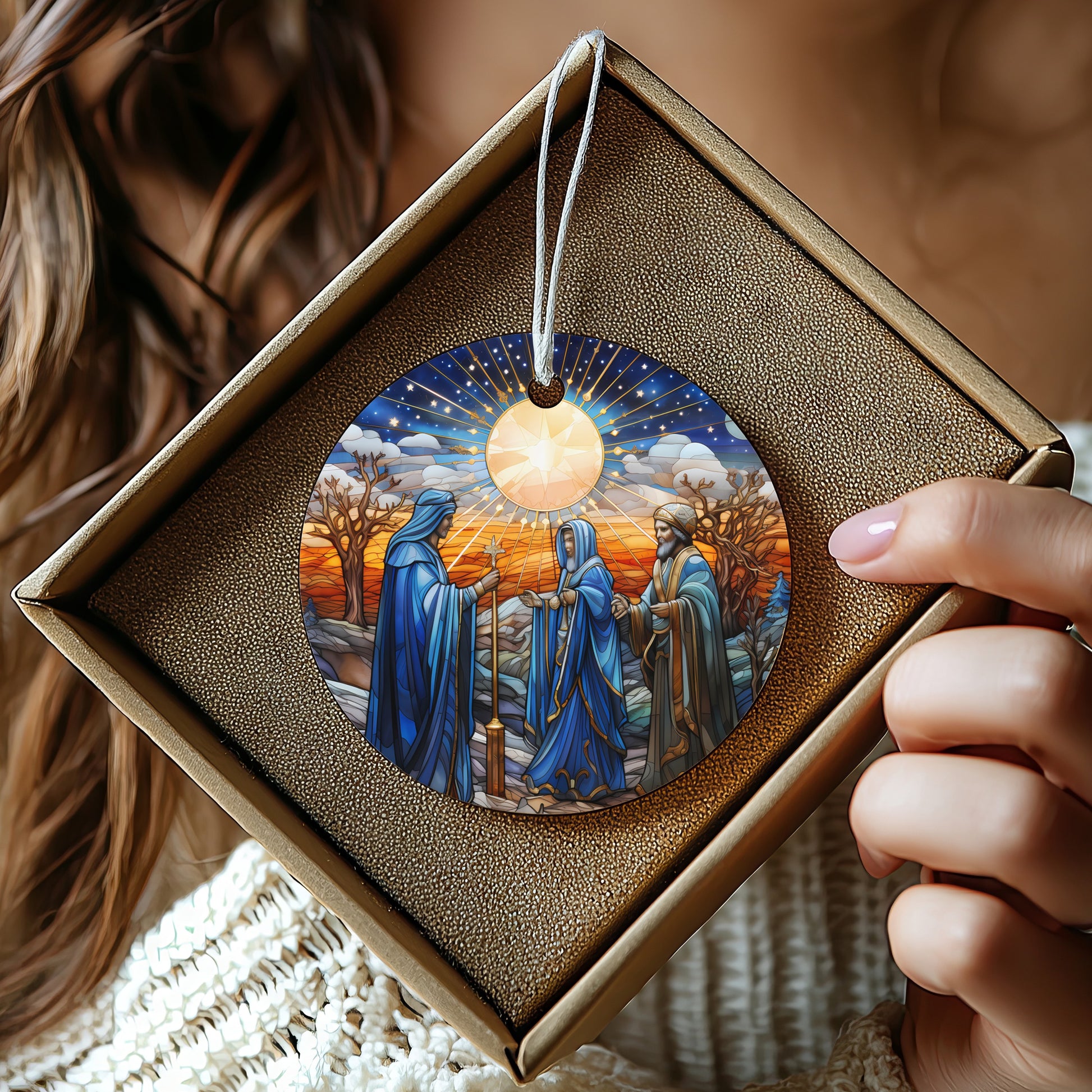 Nativity Scene Ornament Bright Holiday Decor product