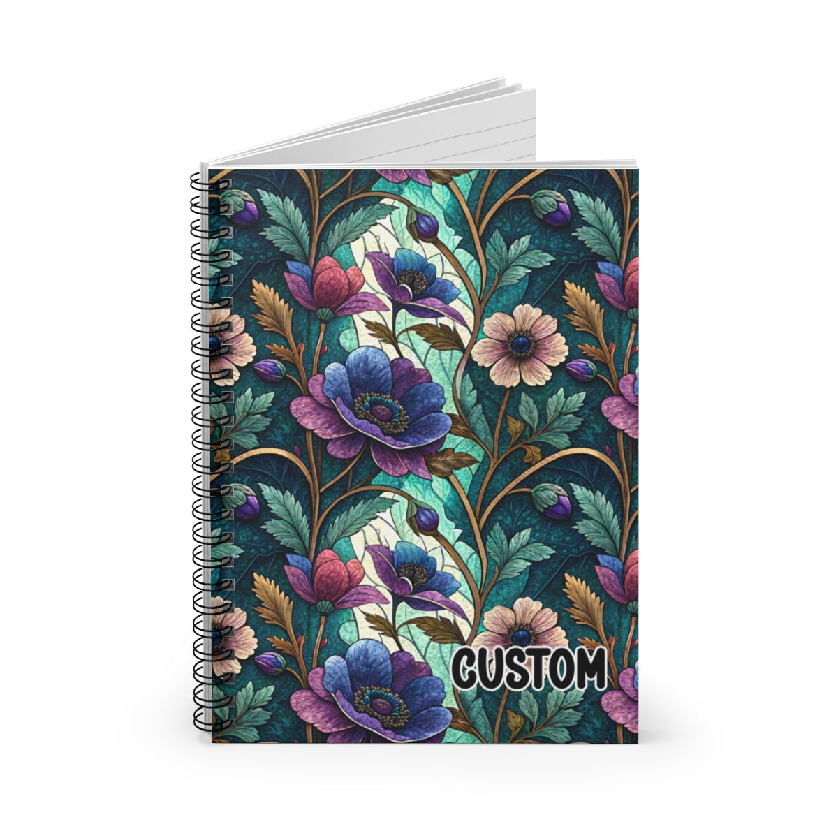 Custom Spiral Notebook with Vibrant Floral Design