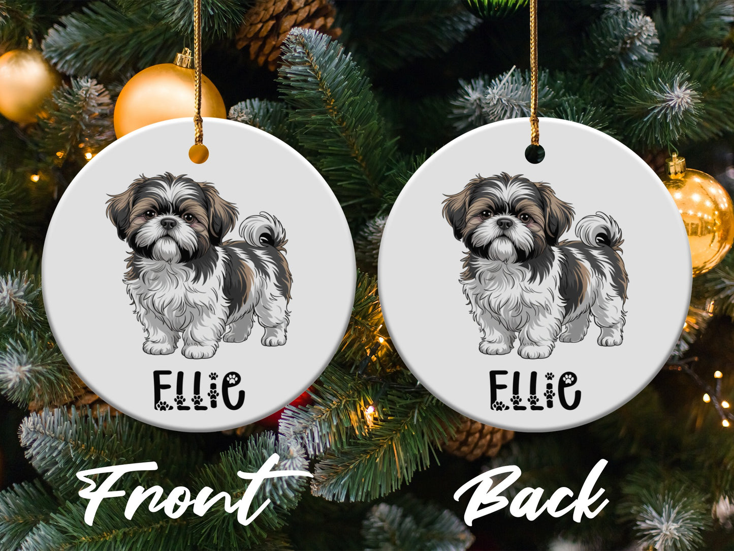 Personalized Dog Name Christmas Tree Ornament product type