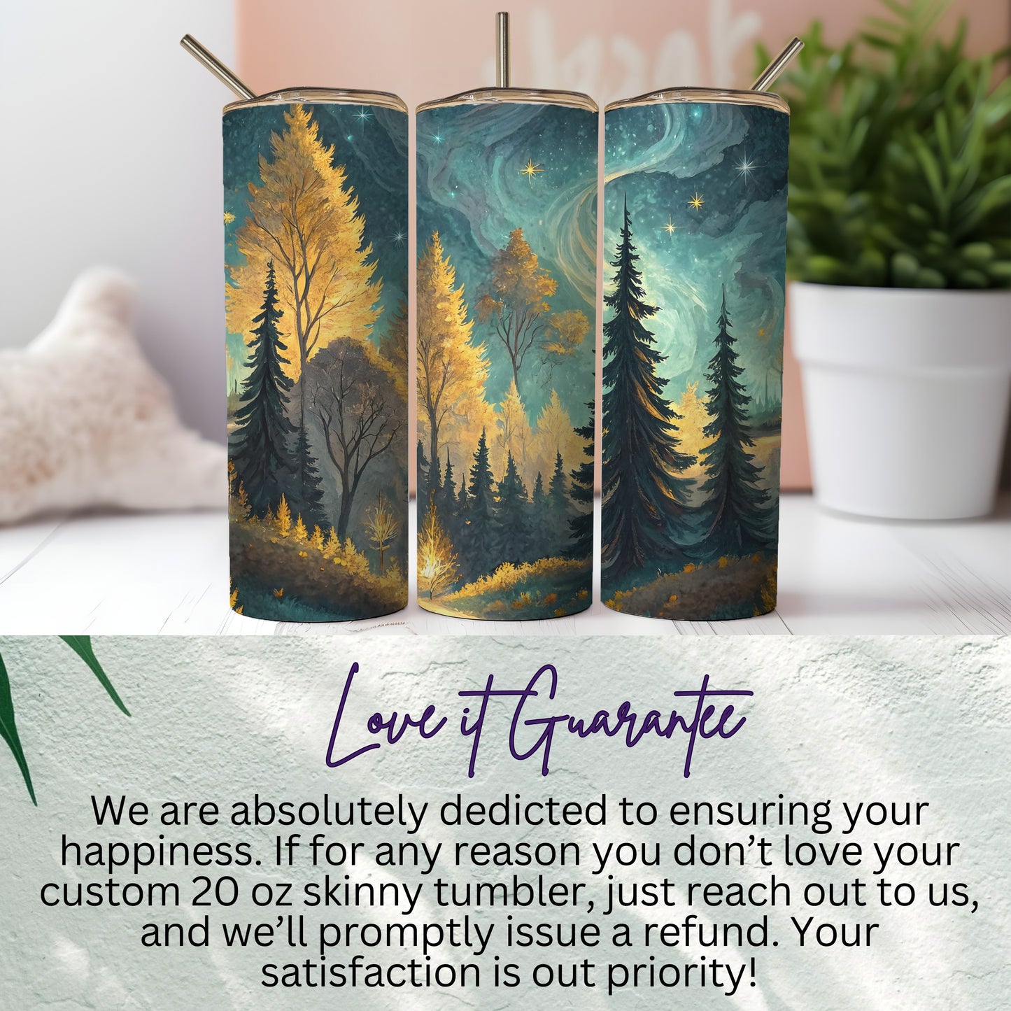 Beautiful Forest Scene Custom 20 oz Skinny Tumbler