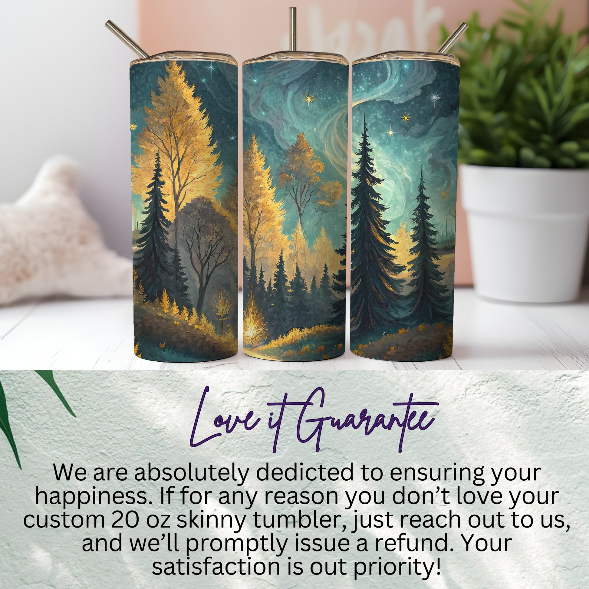 Beautiful Forest Scene Custom 20 oz Skinny Tumbler