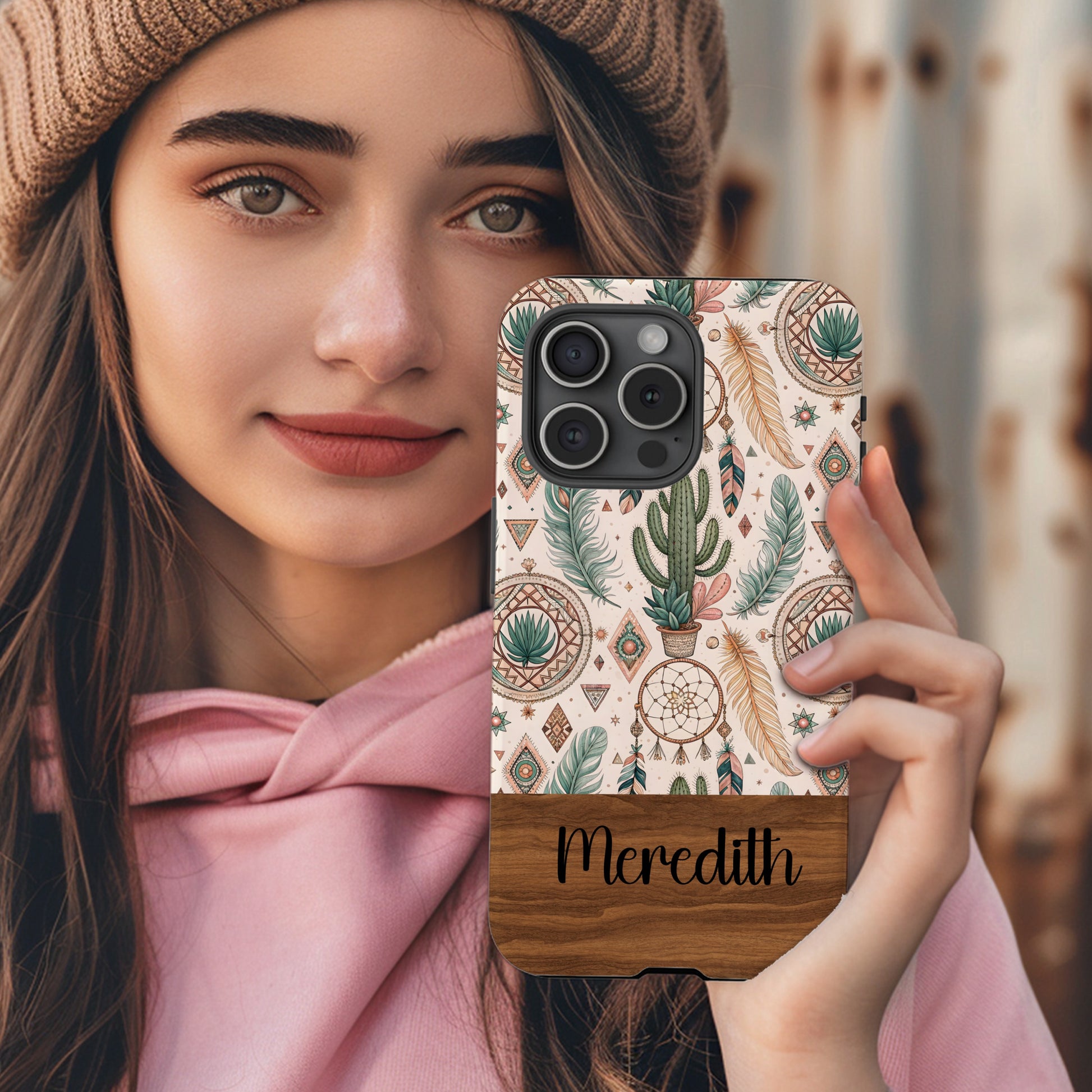 Dreamcatcher and Desert Patterns Custom Phone Case - Walk Greener