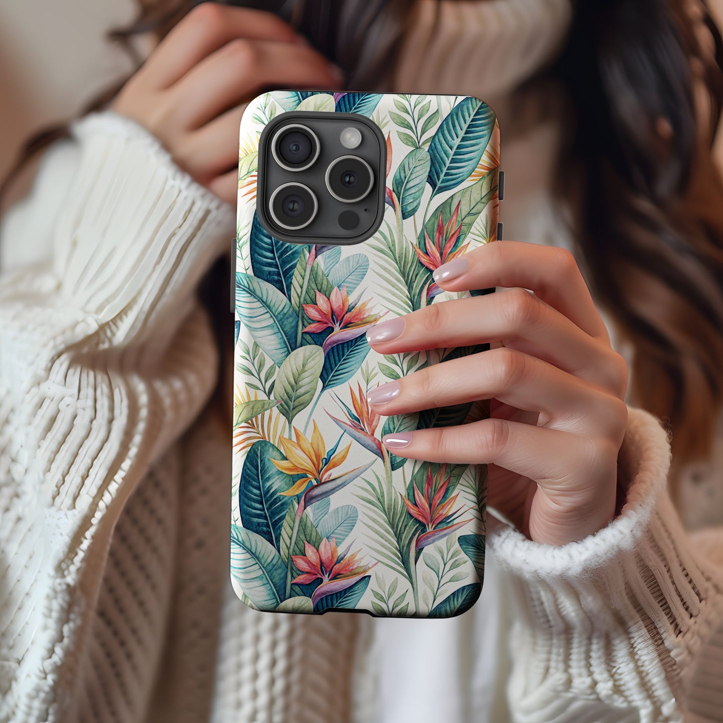 Vibrant Tropical Floral Pattern Phone Case