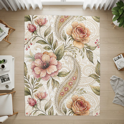 Artistic Floral Delight Roses Blossoms Velveteen Plush Blankets - Walk Greener
