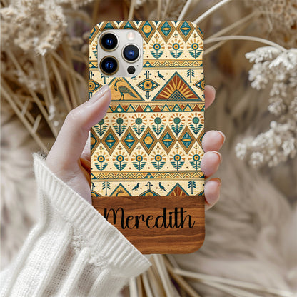 Customizable Bohemian Pattern Phone Case with Name