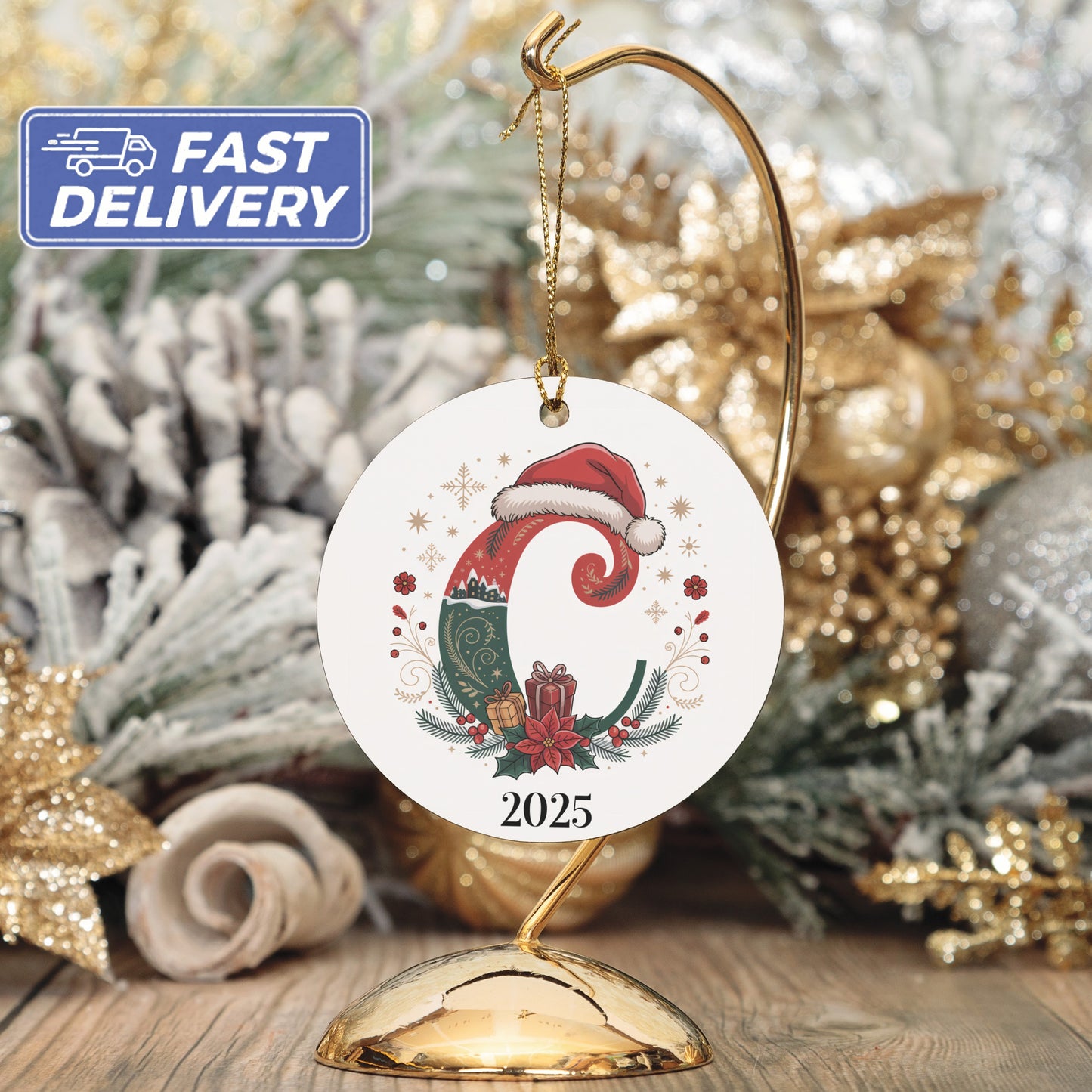 Personalized 2025 Christmas Ornament Holiday Decor product type