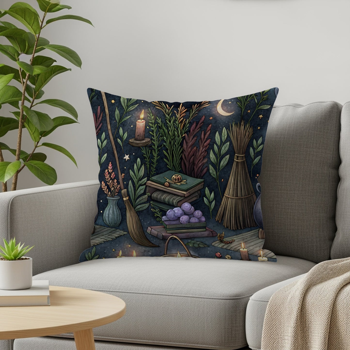 Cozy Enchanted Forest Decor Pillow for Living Room