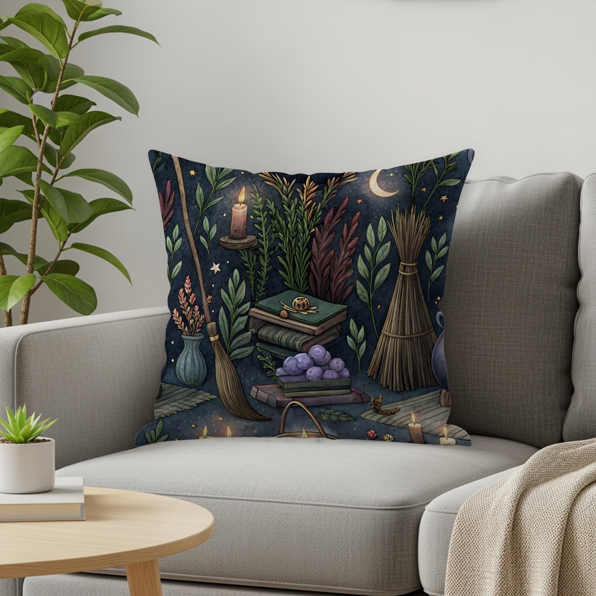Cozy Enchanted Forest Decor Pillow for Living Room