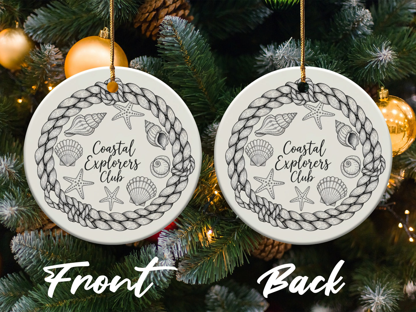 Coastal Explorers Club Christmas Tree Ornament product