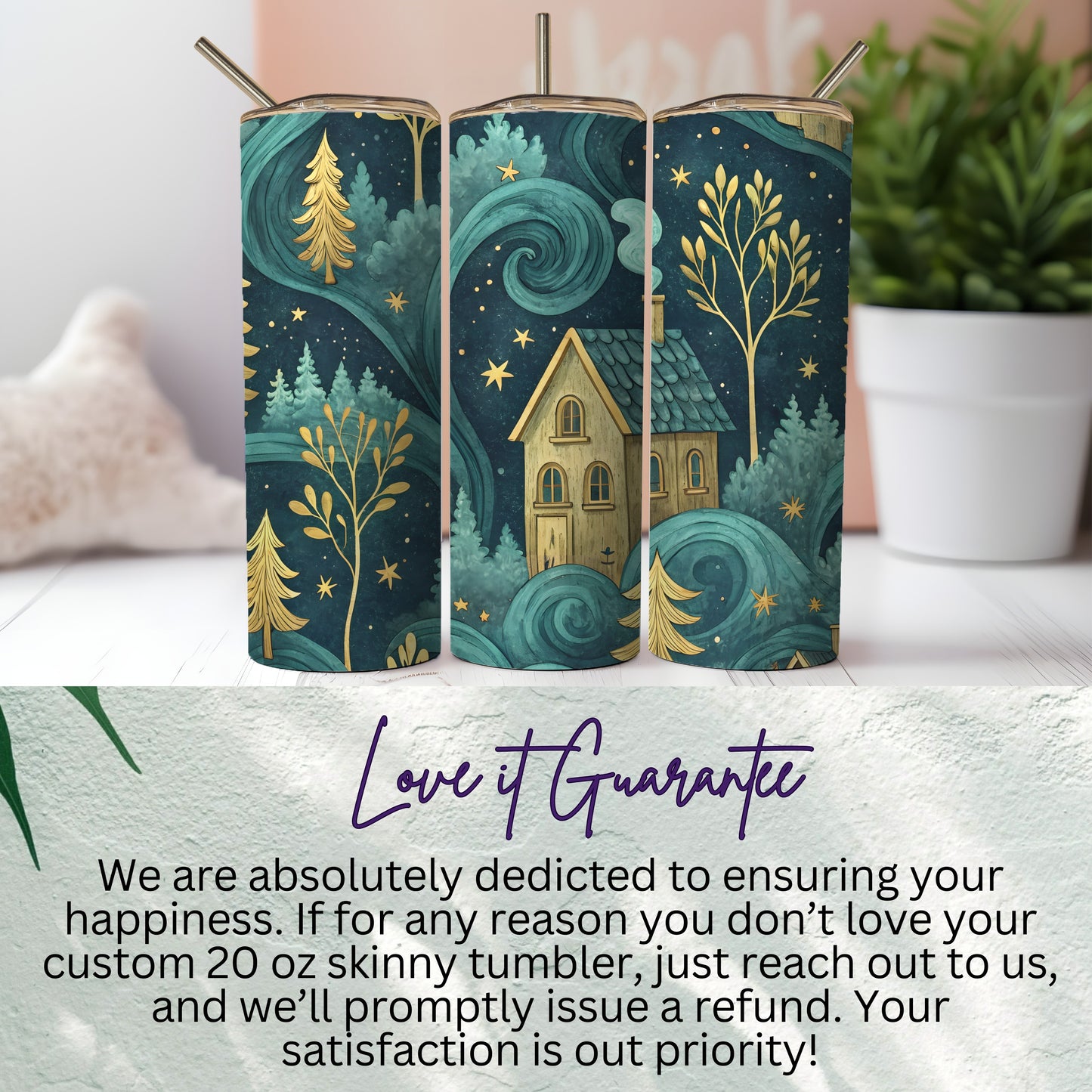 Custom 20 oz Skinny Tumbler with Love It Guarantee