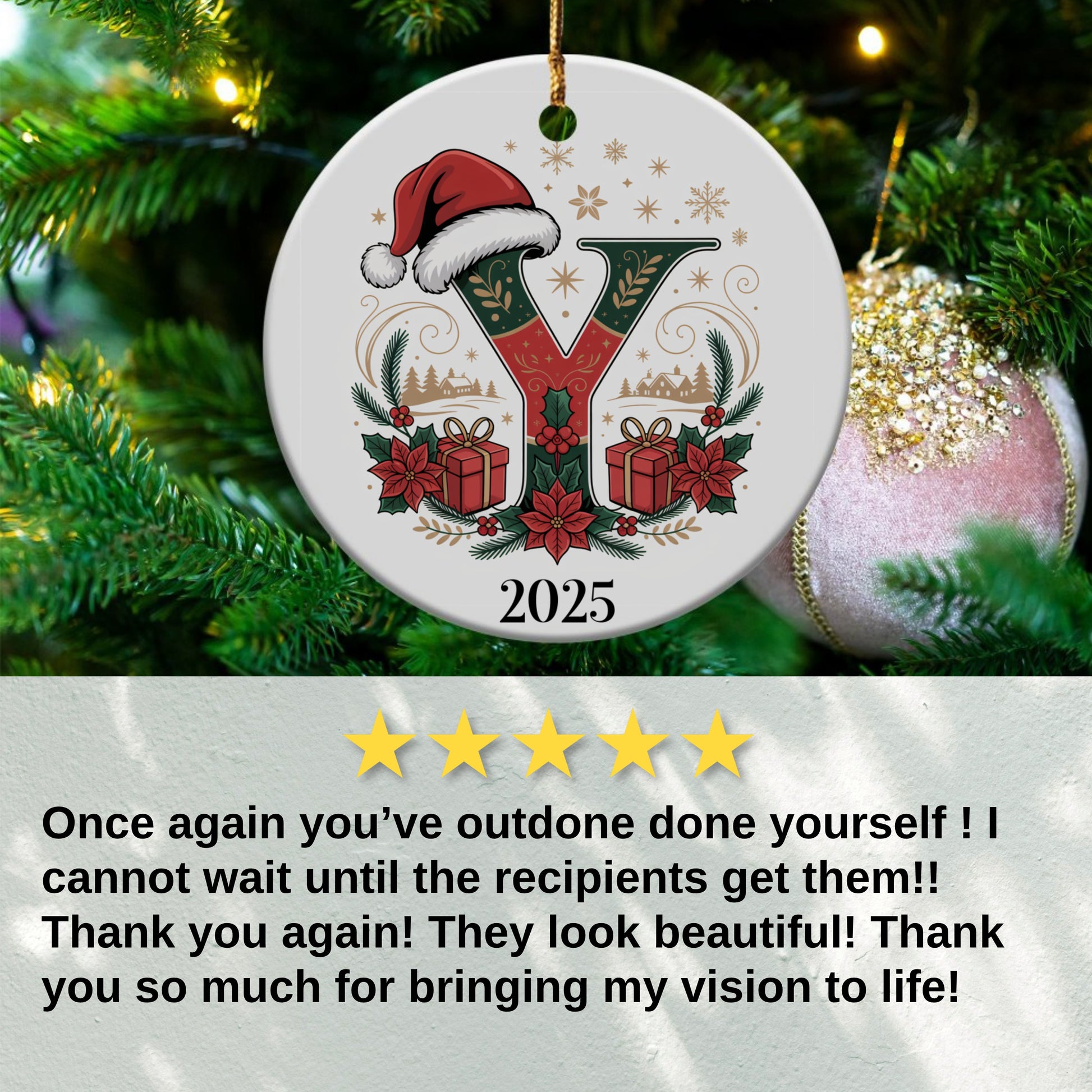 Personalized Christmas Ornament 2025 Holiday Decoration product