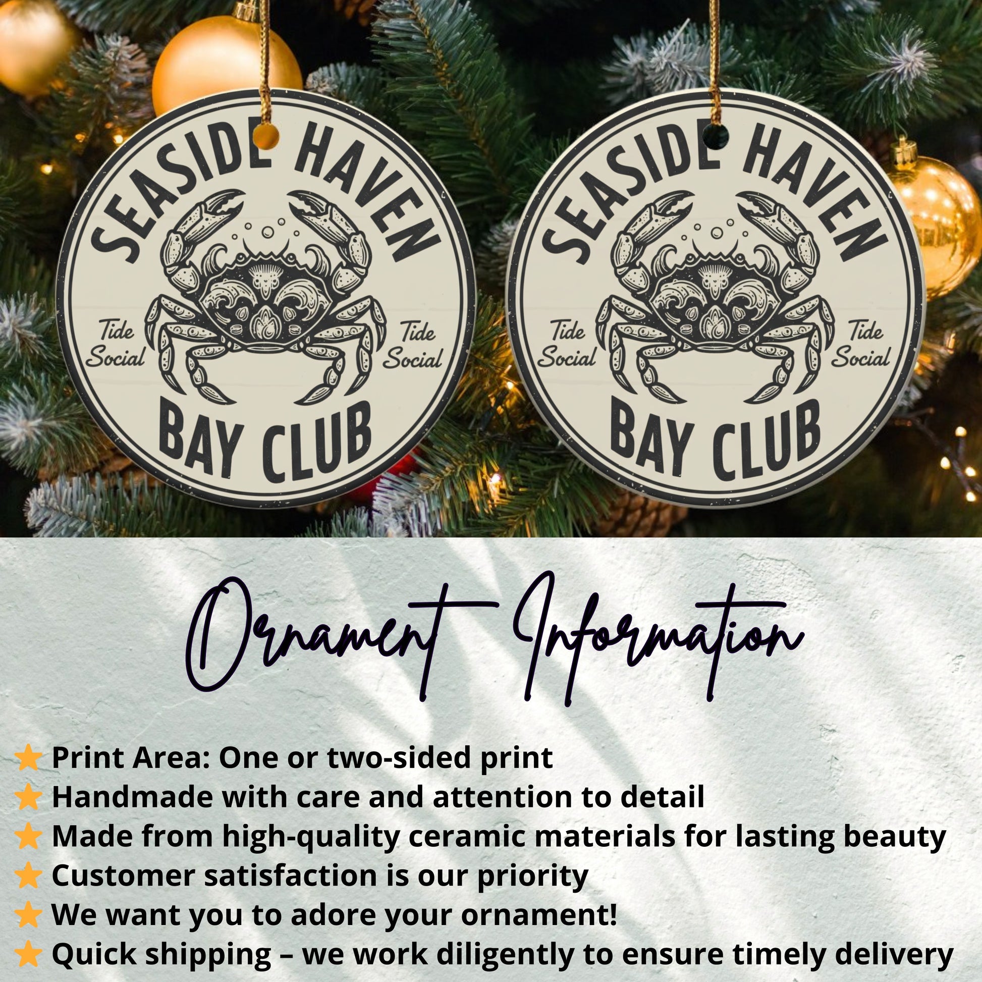 Seaside Haven Bay Club Christmas Tree Ornament product type
