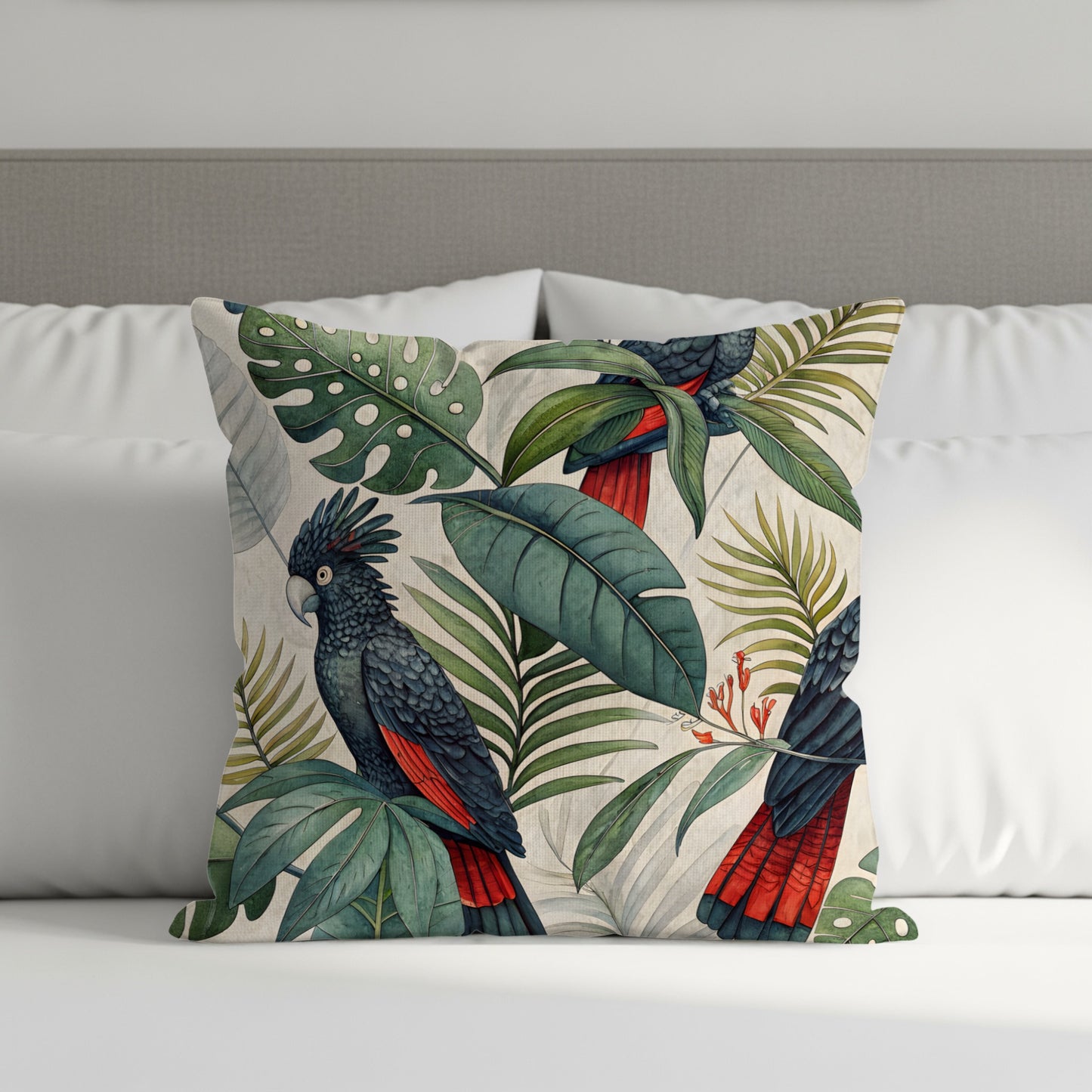 Tropical Parrot Design Cushioned Decor Pillow for Living Room