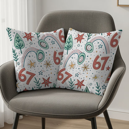 Festive Pattern Throw Pillow with Holiday Designs Pillow