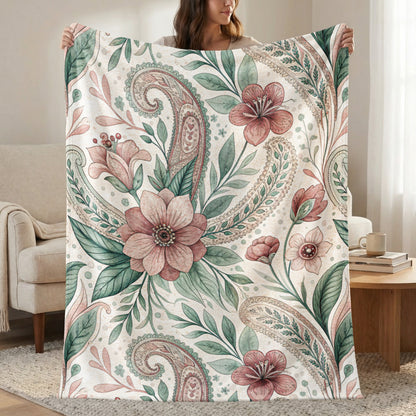 Floral Paisley Art Nouveau Design Pattern Pink and Green - Walk Greener