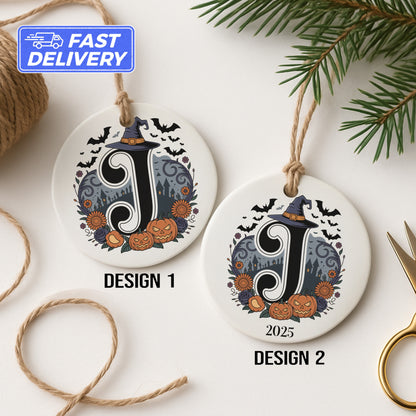 Spooky Halloween Ornaments with Initial Design product
