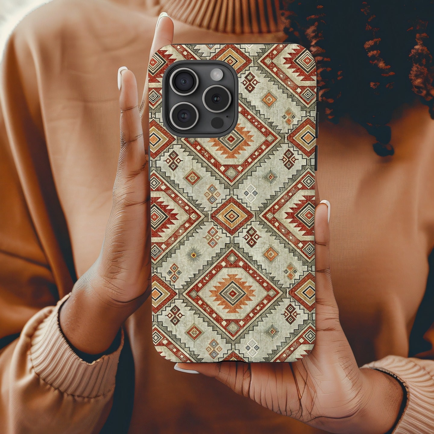 Vintage Geometric Pattern Phone Case for iPhone