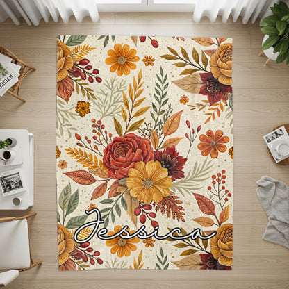 Personalized Flower Pattern Jessica Area Rug
