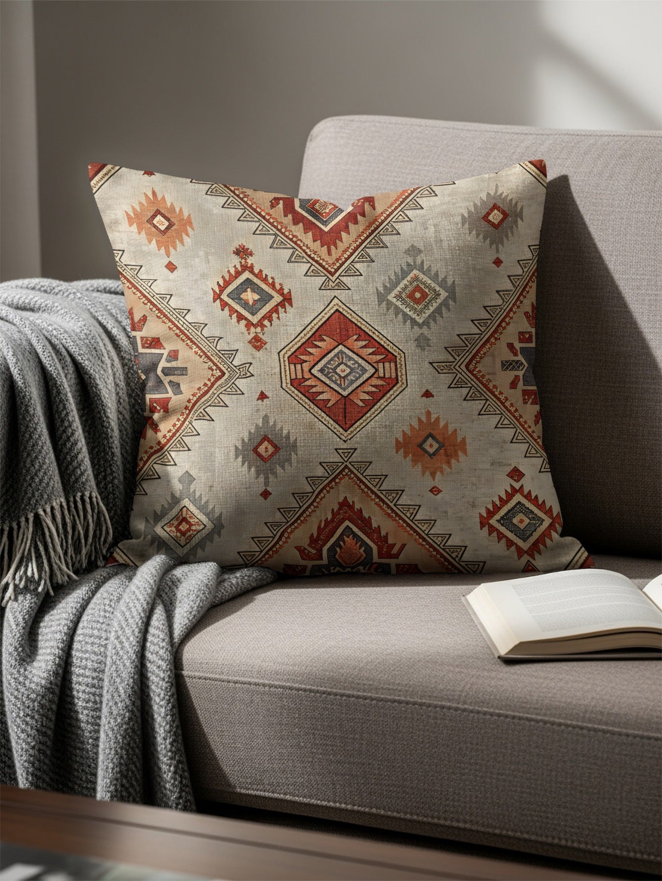 Geometric Aztec Pattern Throw Pillow Home Decor Accessory