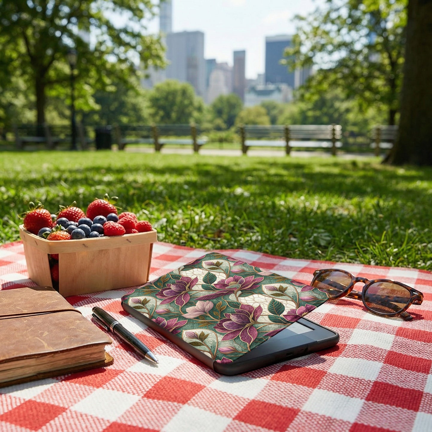 Floral Pattern Tablet Case for Picnic Outings