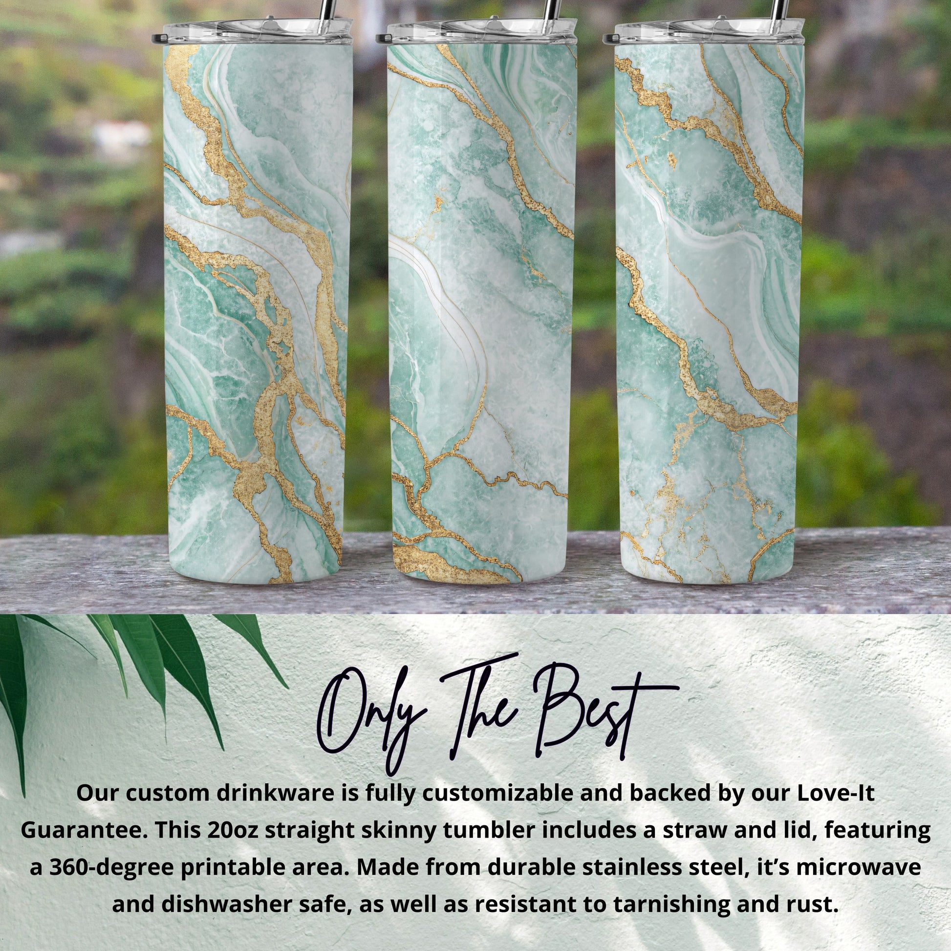 Customizable Marble Pattern 20oz Skinny Tumbler