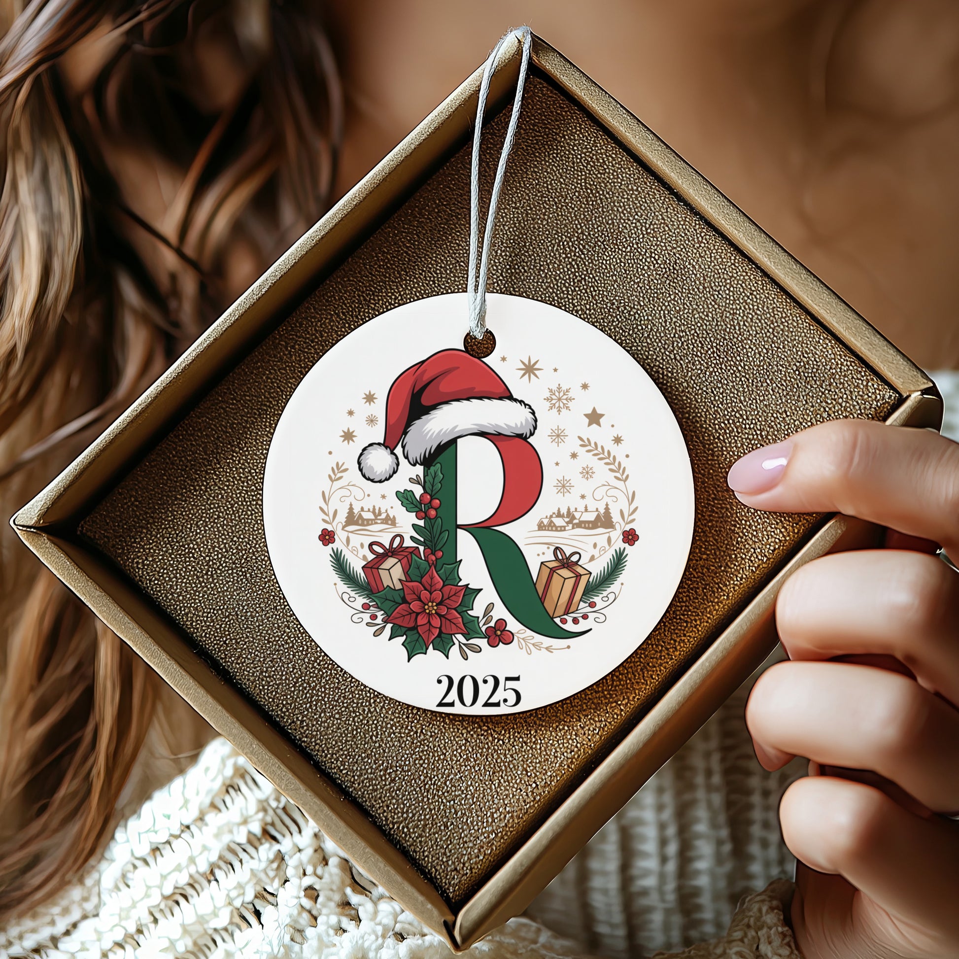 Personalized Holiday Ornament with 2025 Christmas product type