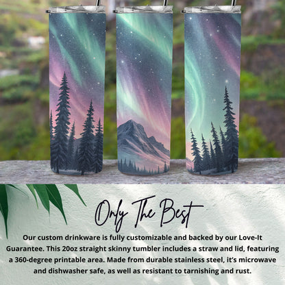 Beautiful Northern Lights Design 20oz Skinny Tumbler