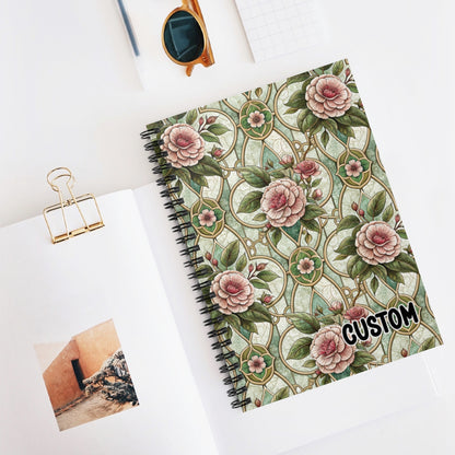 Floral Pattern Custom Spiral Bound Notebook