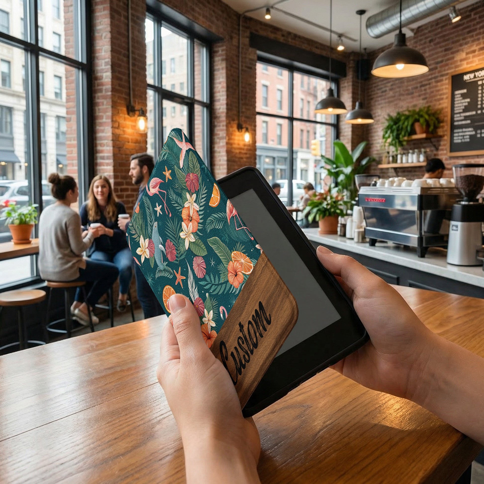 Custom Floral Pattern Tablet Sleeve for Personalized Use