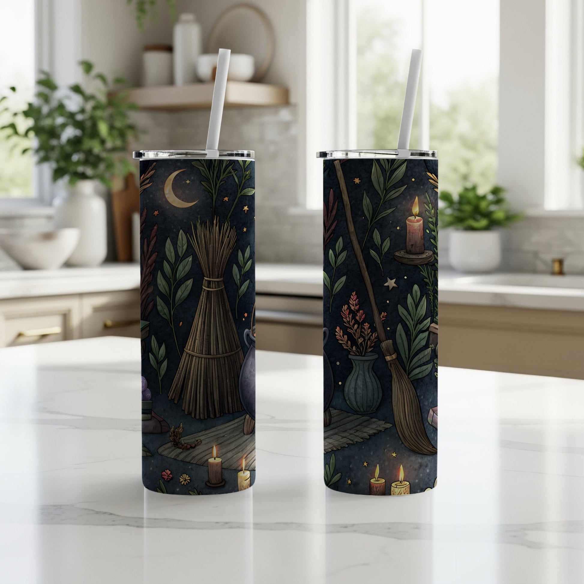 Enchanting Witchy Night Themed Insulated Tumbler