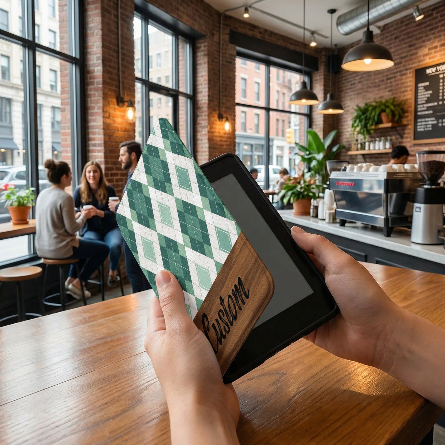 Green Plaid Custom Sleeve with Tablet Pocket Accessory