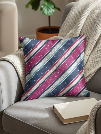 Stripes and Stars Pattern Decorative Throw Pillow