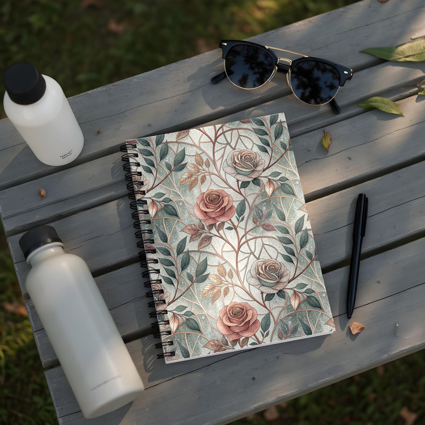 Elegant Floral Design Spiral Notebook for Daily Writing