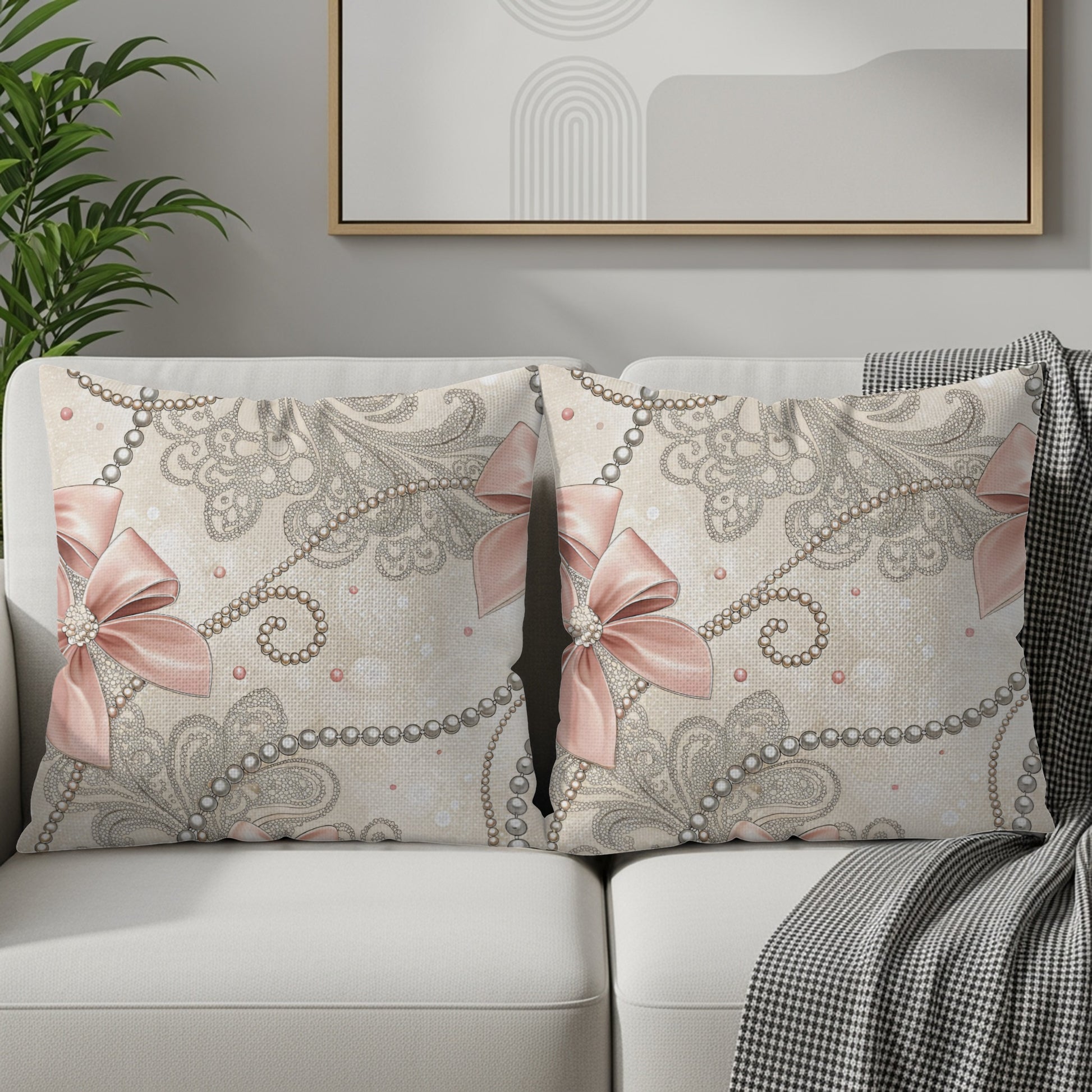 Bows on Lace with Pearls Decoration Pillows & Pillow Cases - Walk Greener