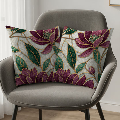 Elegant Floral Design Throw Pillow Set for Home Decor