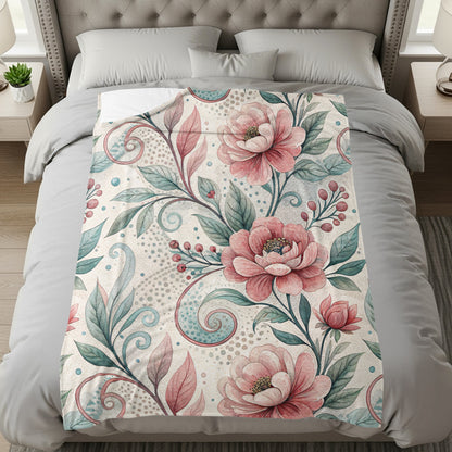 Floral Watercolor Painting Pink Blooms Artistic Design - Walk Greener