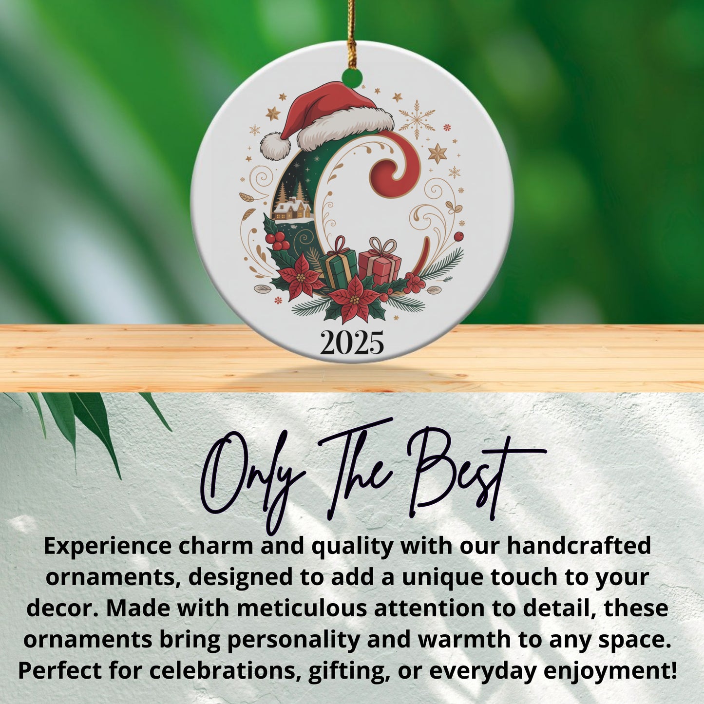 Santa Hat with Event Year 2025 Ornament product type