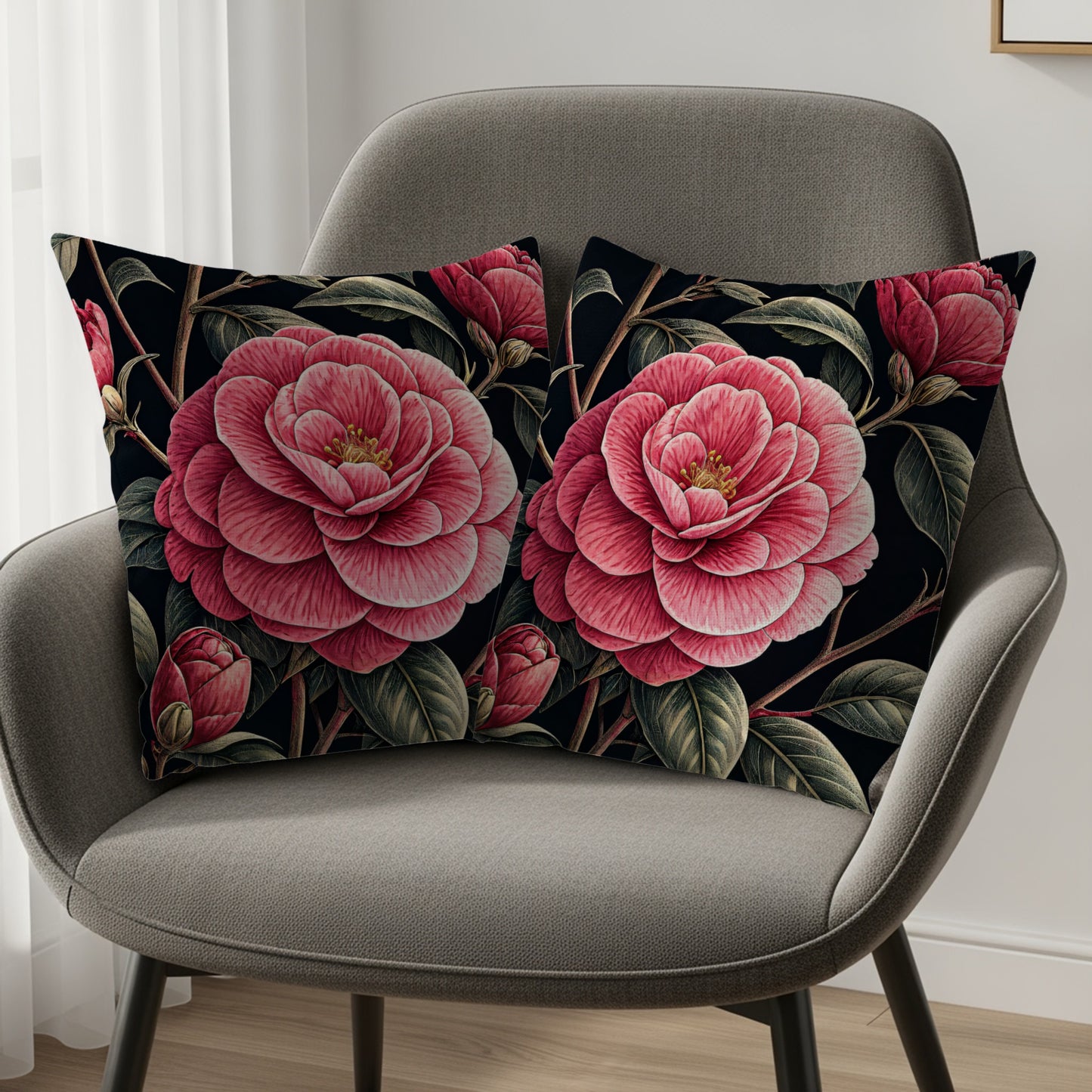 Elegant Floral Design Throw Pillows for Home Decor