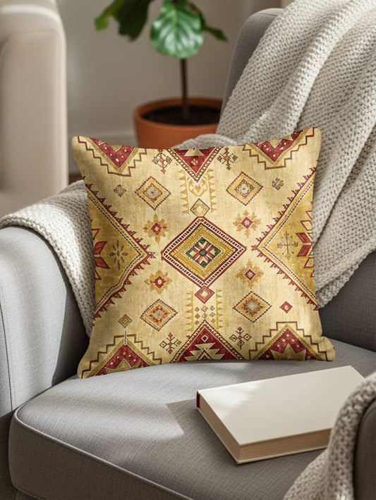 Geometric Tribal Pattern in Earth Tones Pillows & Pillow Cases - Walk Greener