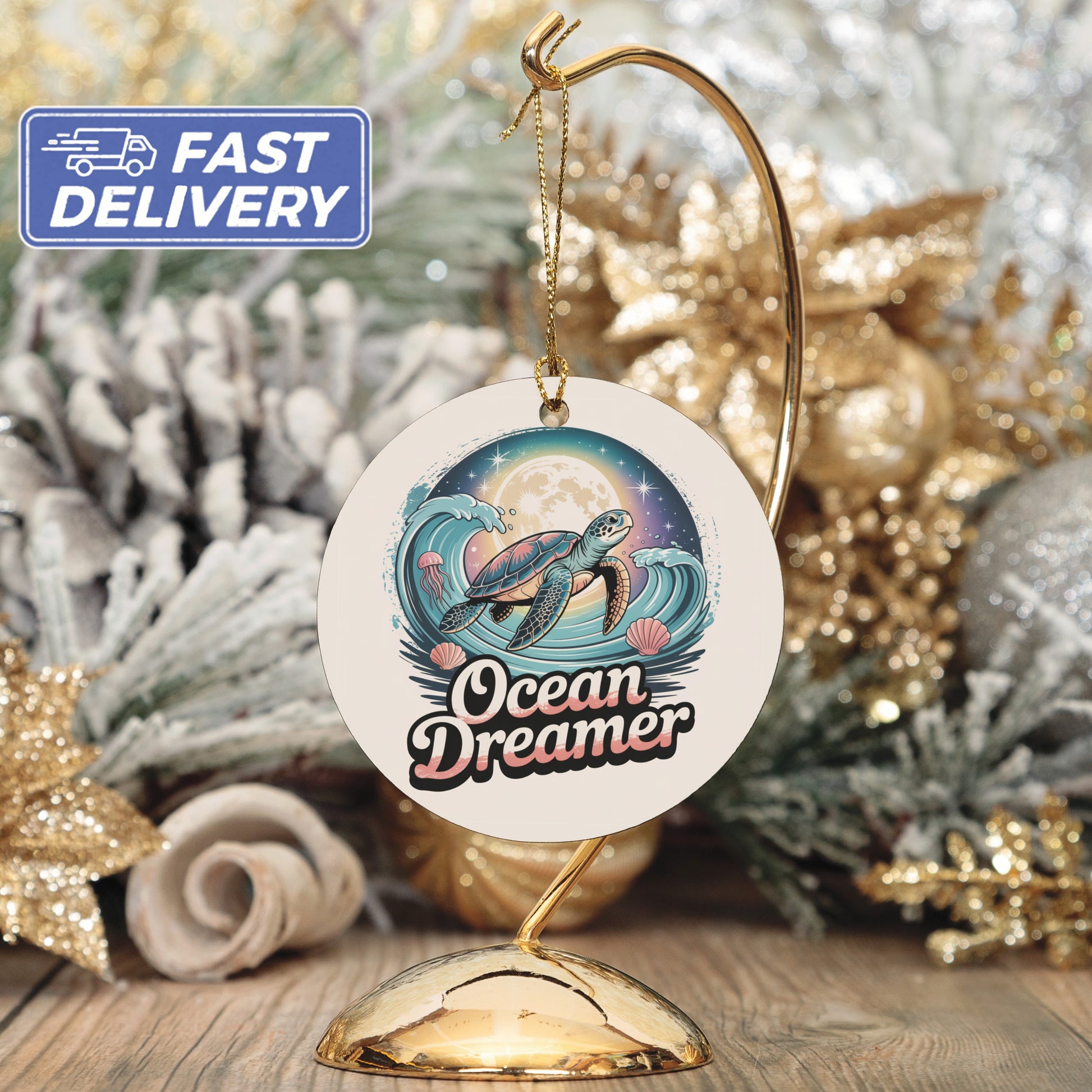 Ocean Dreamer Turtle Christmas Ornament product type