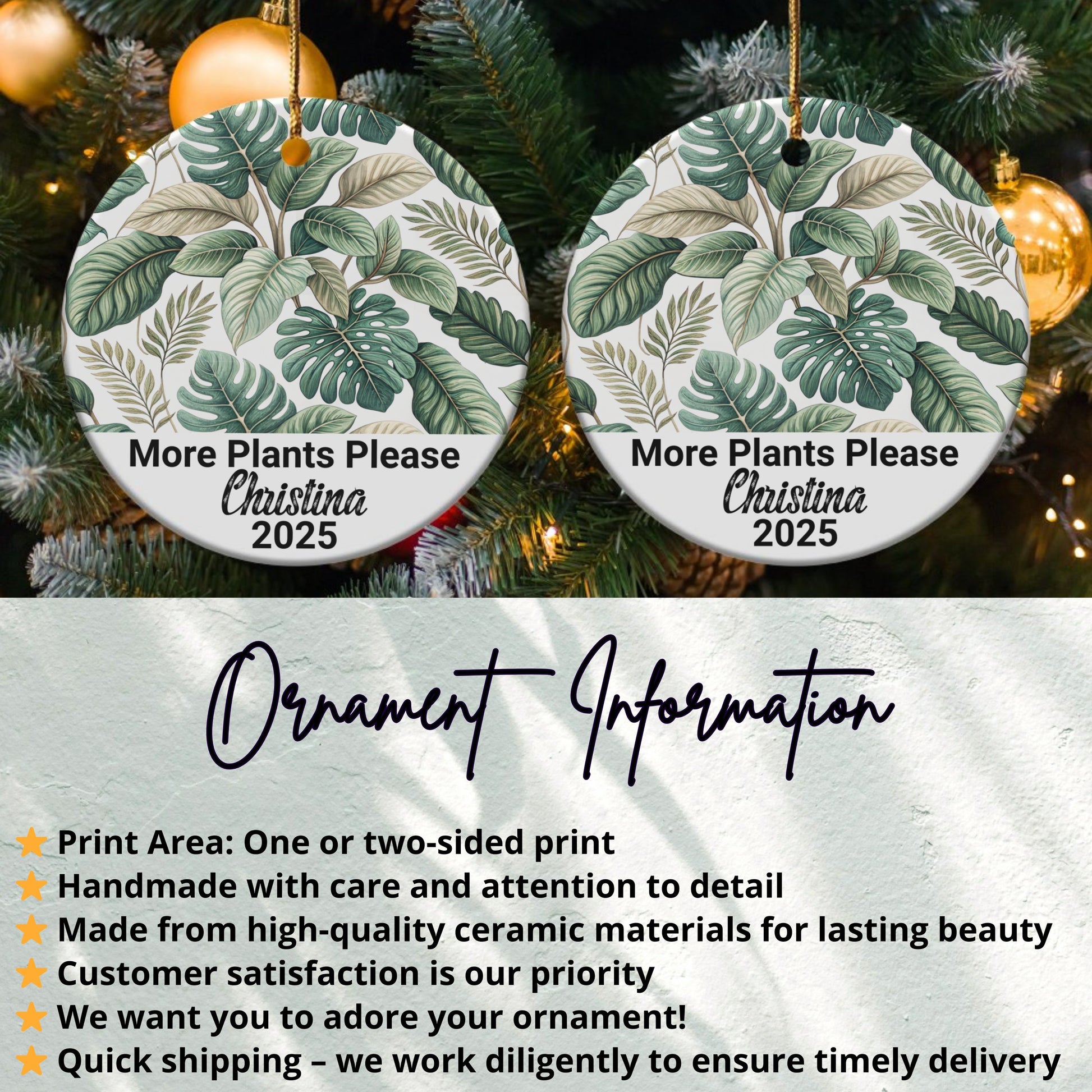 More Plants Please Design Holiday Ornament product