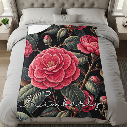 Personalized Floral Comforter with Name Kimberly Design