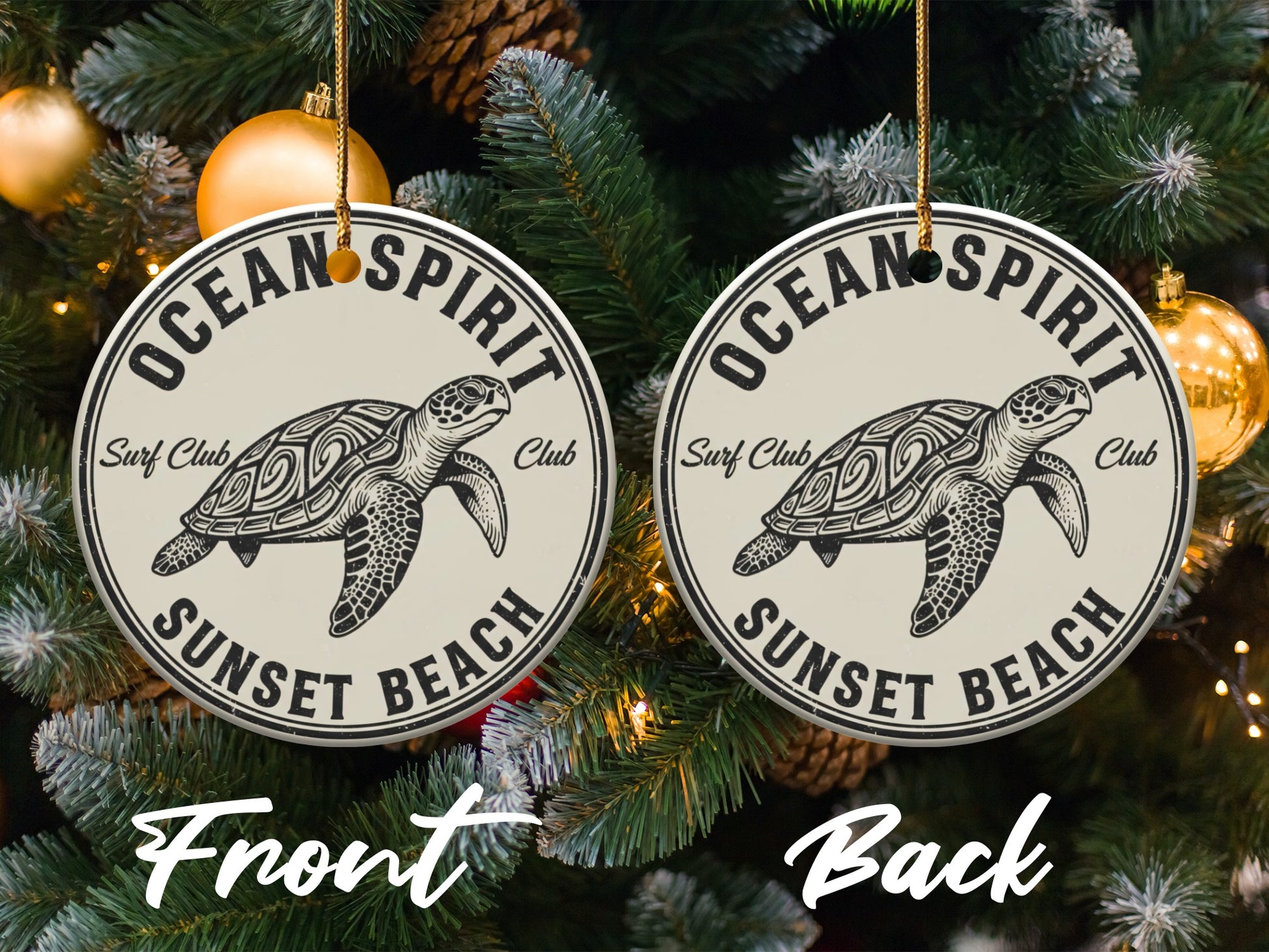 Ocean Spirit Surf Club Sunset Beach Ornament product type