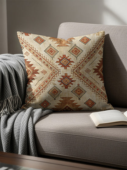 Aztec Pattern Brown and Beige Decorative Pillows & Pillow Cases - Walk Greener