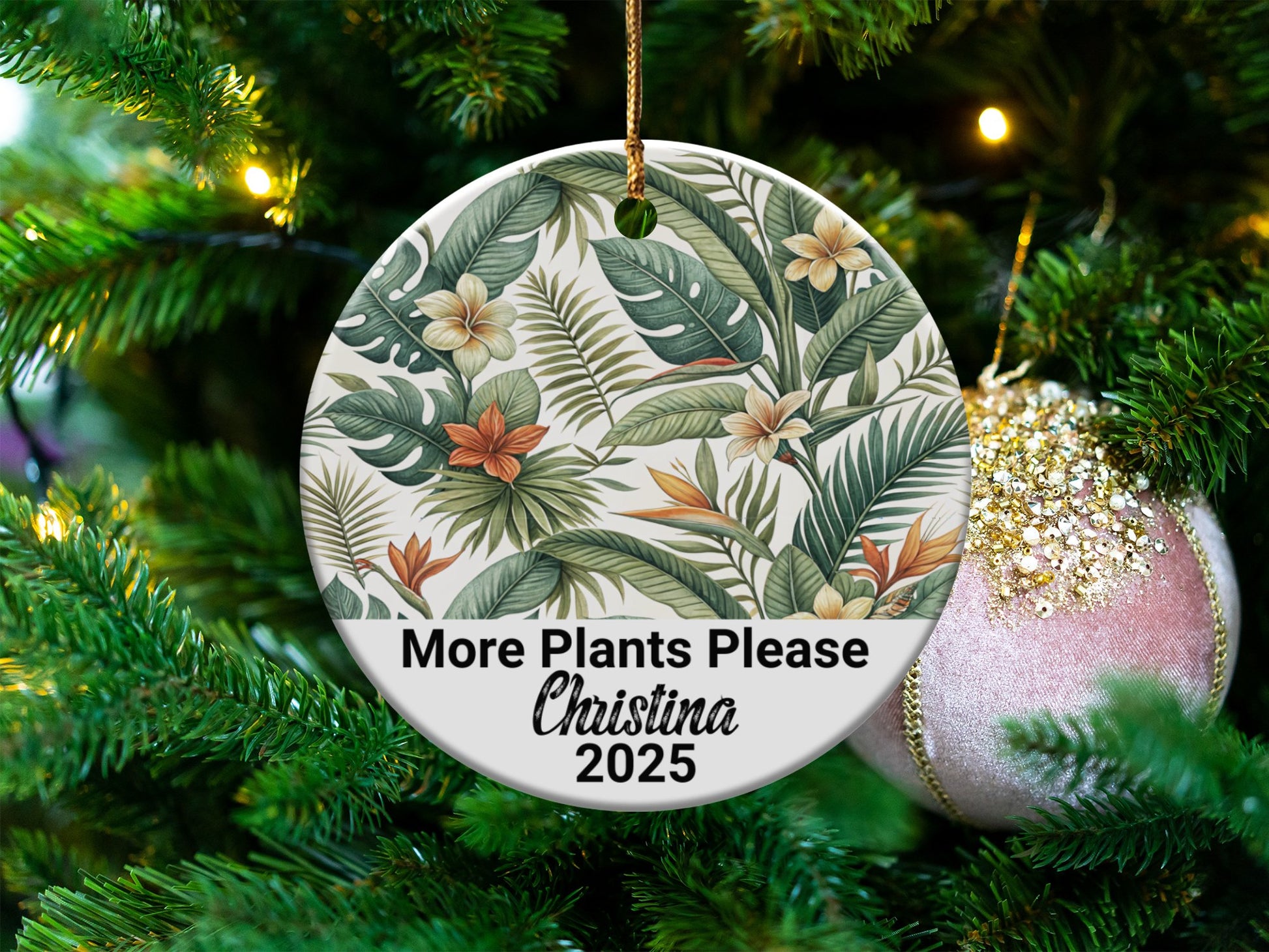 More Plants Please Personalized Christmas Ornament product