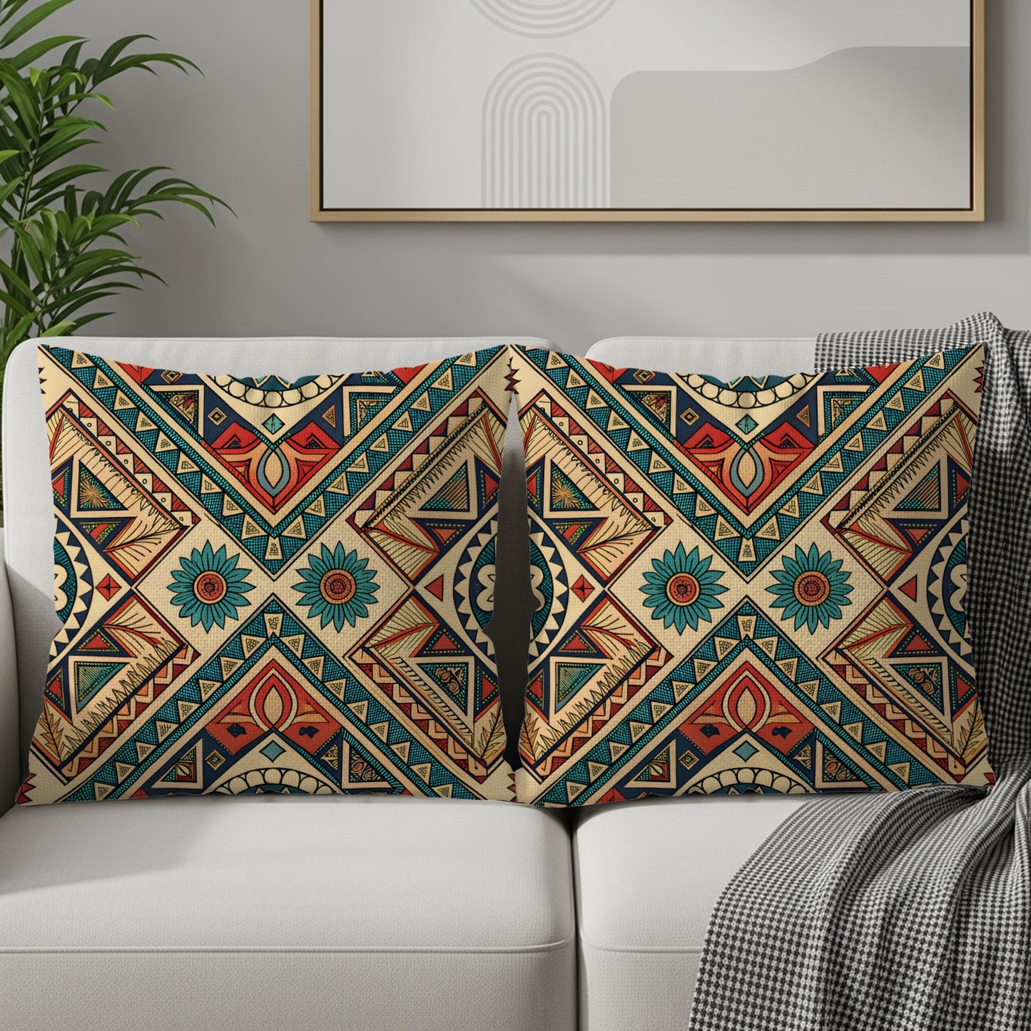 Geometric Tribal Pattern Decorative Cushion Covers